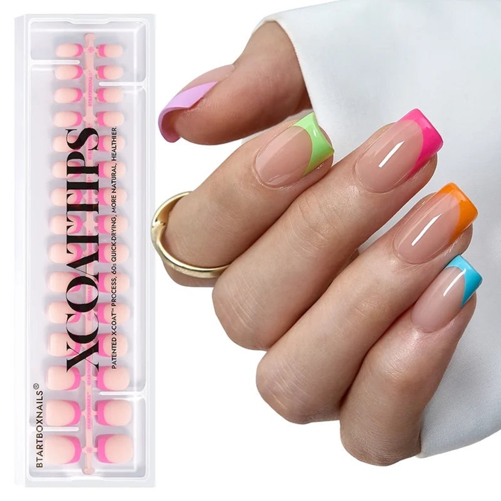 BTArtBoxNails - XCOATTIPS French - Short Square Brighter Pastel Tips